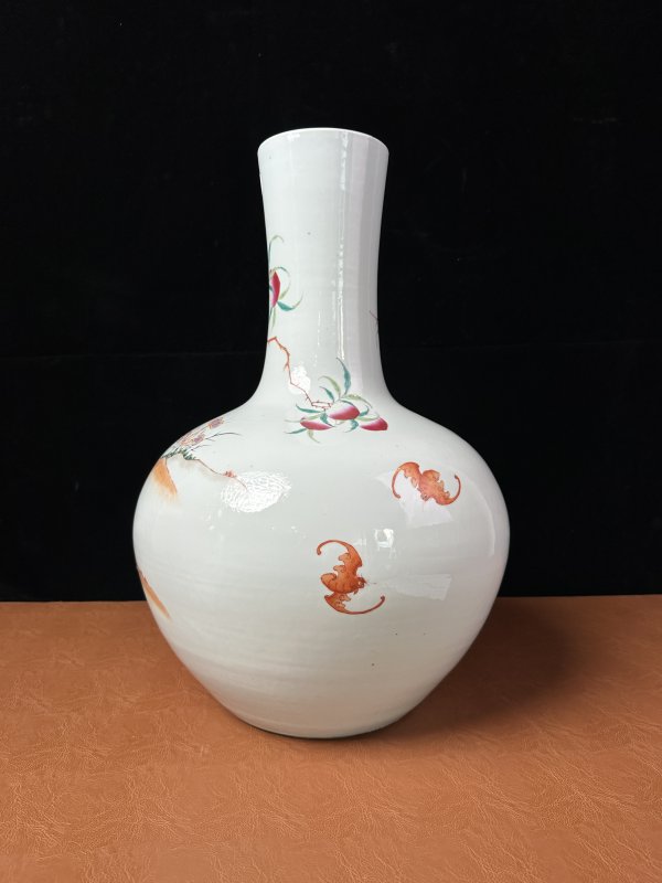 清光绪 粉彩灵山祝寿纹天球瓶 - 图4