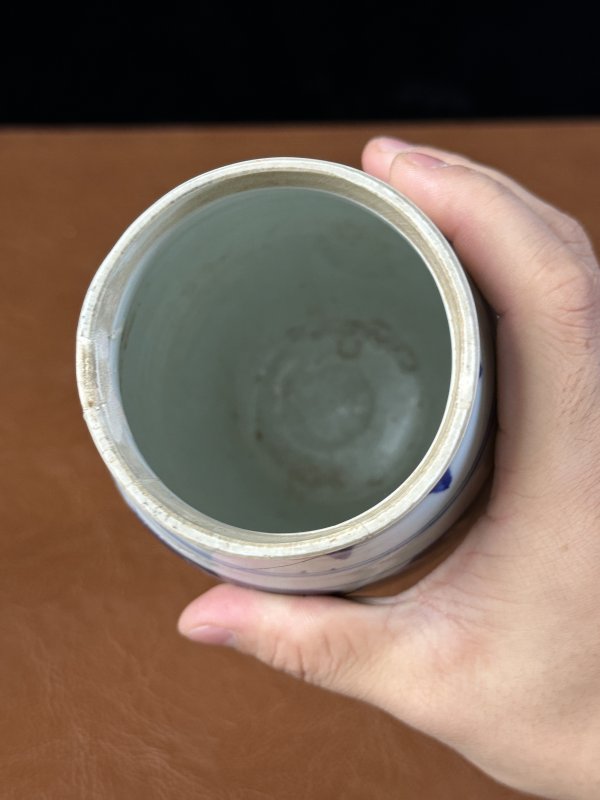明崇祯 青花留白海八怪纹莲子罐 - 图10