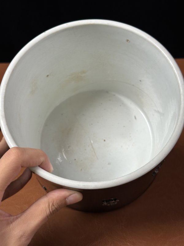 清康熙 乌金釉笔筒 - 图7