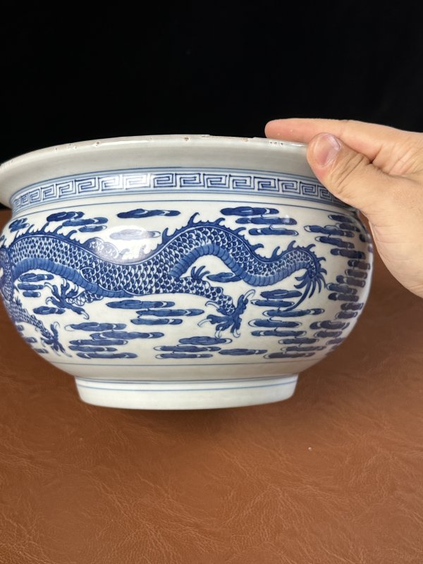 清乾隆 青花双龙诗文香炉 - 图9