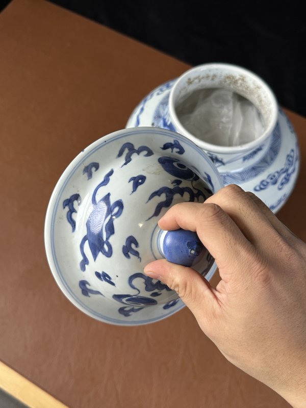 清康熙 青花麒麟纹将军罐 - 图15