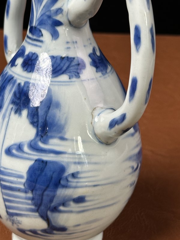 明崇祯 青花人物执壶一对 - 图15