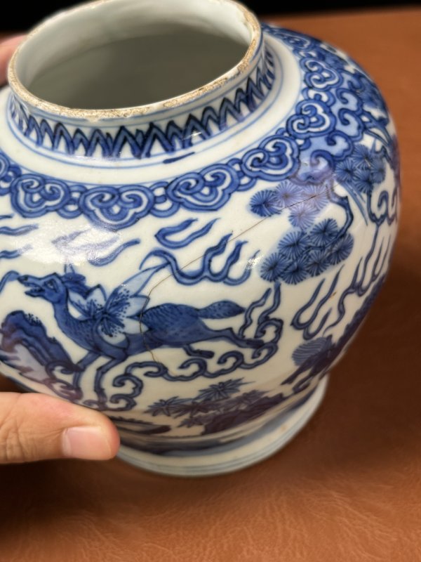 明万历 青花瑞兽纹小罐 - 图9
