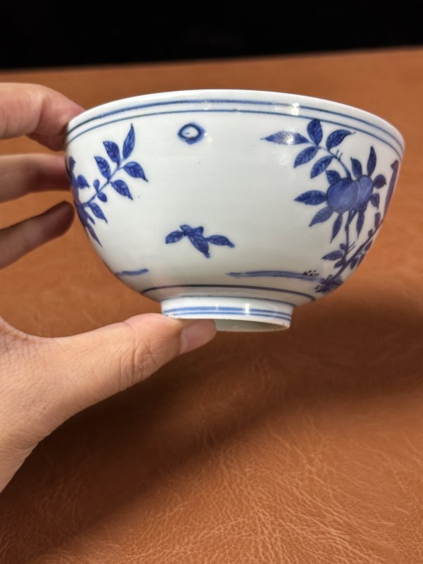 明嘉靖  青花花鸟纹碗 - 图6