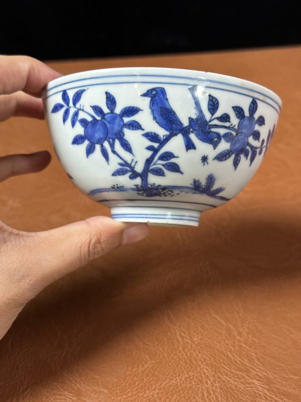 明嘉靖  青花花鸟纹碗 - 图7