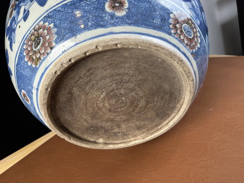 清中期 青花釉里红锦鸡牡丹图大缸 - 图10