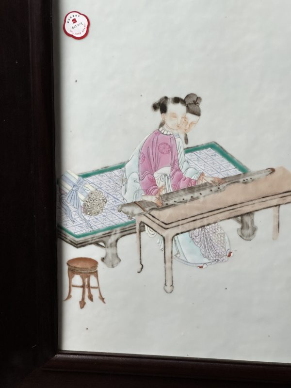 清道光 粉彩暗春宫人物插屏 - 图6