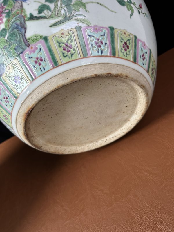 清晚期 粉彩花鸟缸一对 - 图11