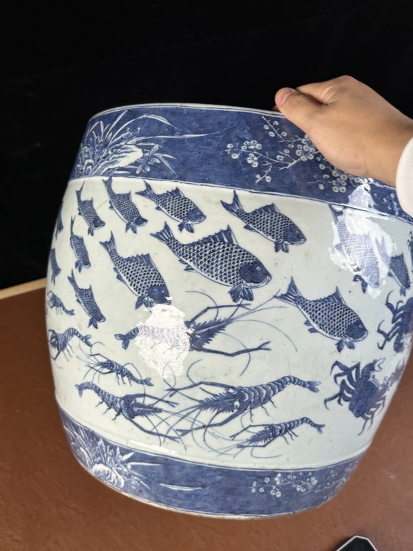 清中期 青花鱼虾蟹大缸 - 图6