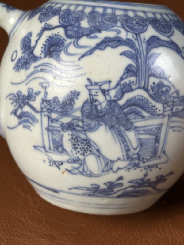 明天启 青花人物茶壶 - 图6