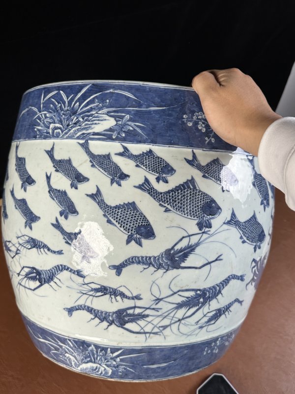 清中期 青花鱼虾蟹大缸 - 图7