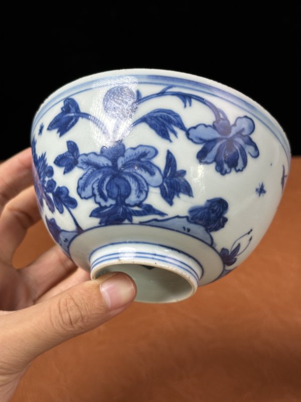 明嘉靖 青花岁寒三友纹碗 - 图5