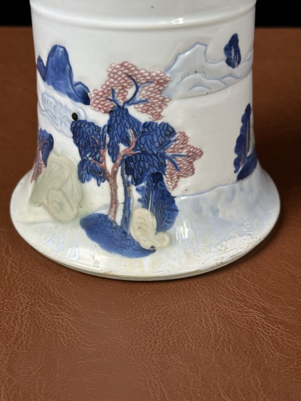 清康熙 釉下三彩花觚 - 图14