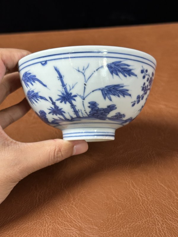 明万历 青花花卉纹碗 - 图6