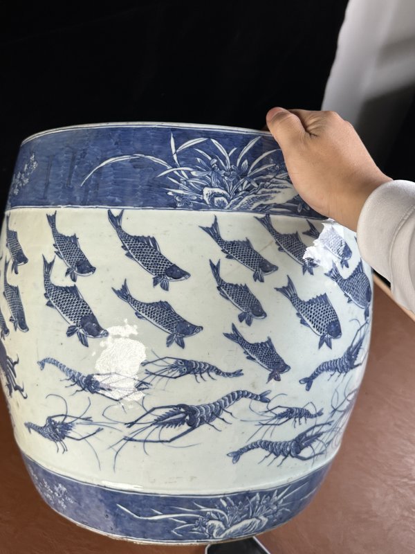 清中期 青花鱼虾蟹大缸 - 图9