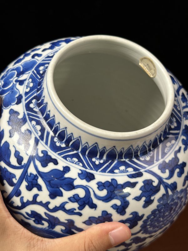 清康熙 青花麒麟凤纹罐 - 图6