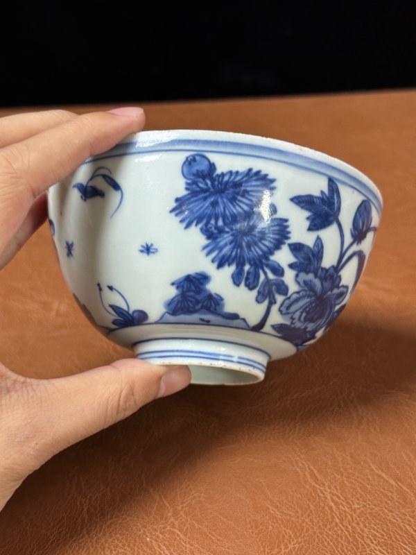 明嘉靖 青花岁寒三友纹碗 - 图9