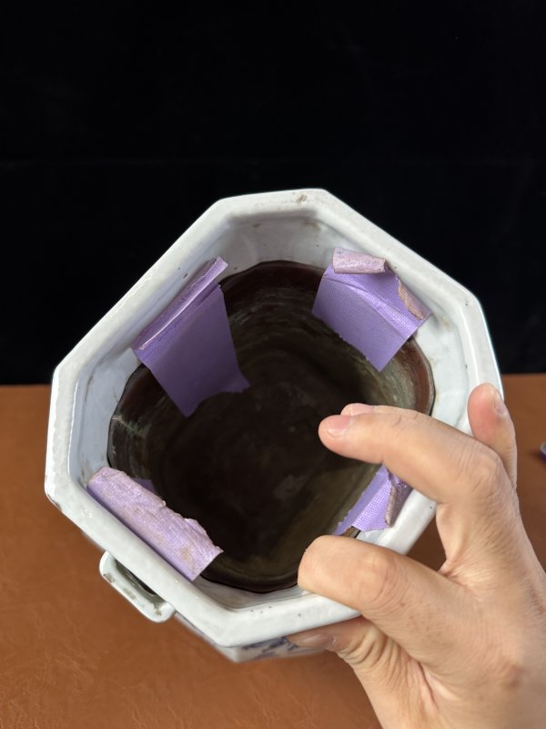清中期 青花花鸟纹四方贯耳瓶 - 图9