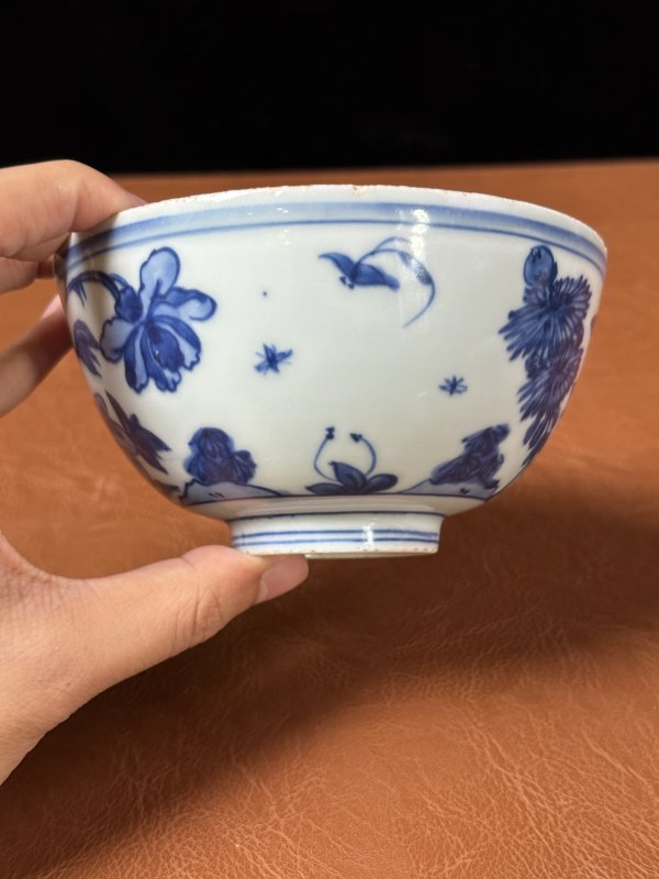 明嘉靖 青花岁寒三友纹碗 - 图10