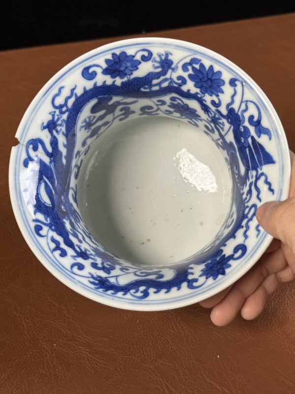 清中期 仿正德青花龙纹渣斗 - 图11
