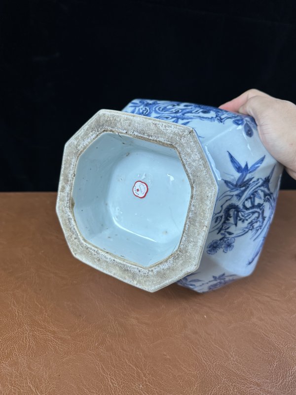 清中期 青花花鸟纹四方贯耳瓶 - 图10