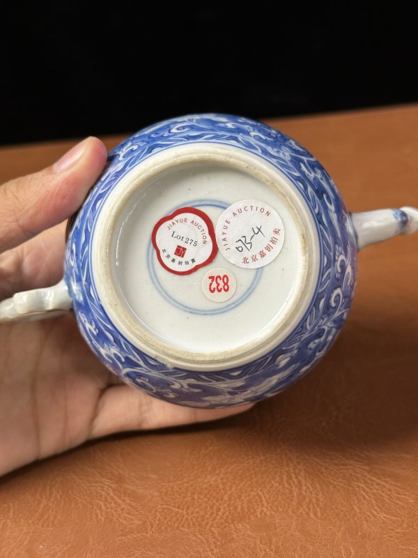 清康熙  青花持莲童子茶壶 - 图6