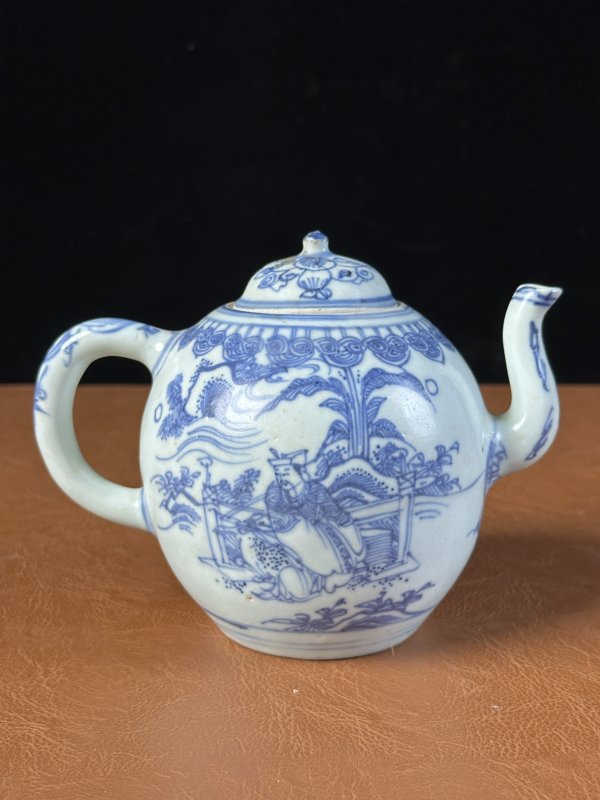 明天启 青花人物茶壶 - 图12