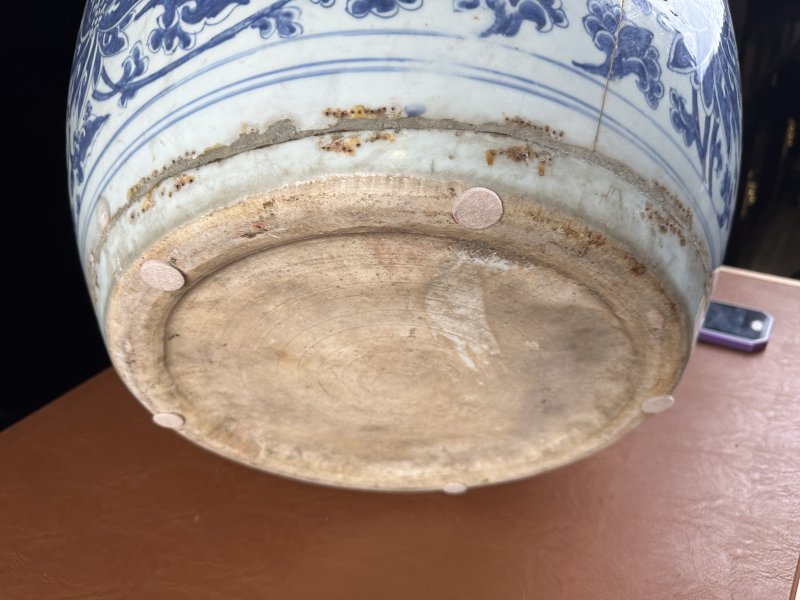 清康熙 青花缠枝花卉纹大缸 - 图15