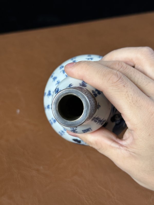 清康熙 青花人物诗文葫芦瓶 - 图11