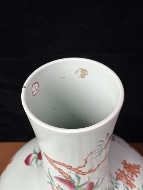 清光绪 粉彩灵山祝寿纹天球瓶 - 图6