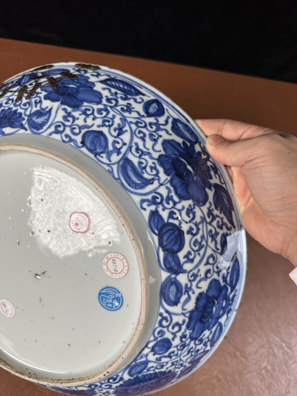 清康熙 仿宣德青花花卉大盘 - 图11