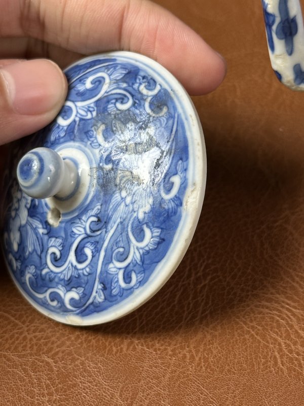 清康熙  青花持莲童子茶壶 - 图9