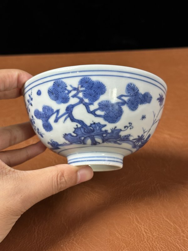 明万历 青花花卉纹碗 - 图3