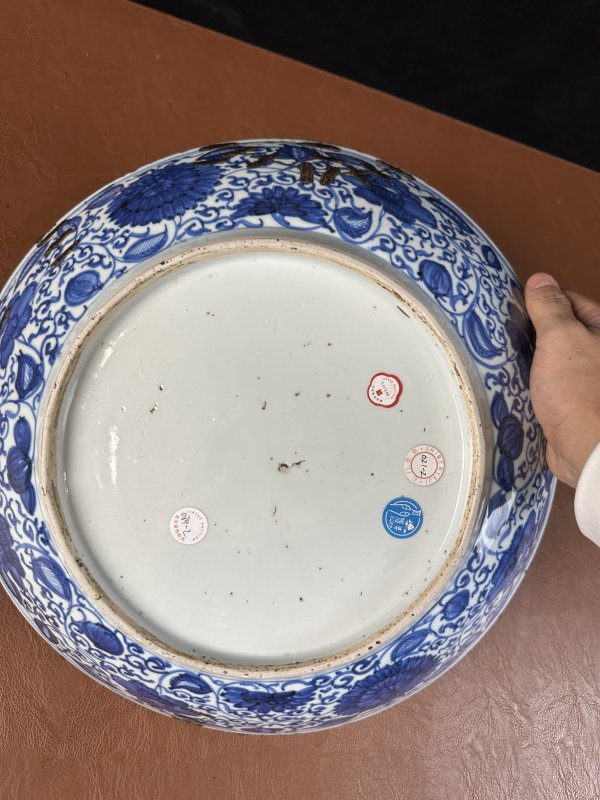清康熙 仿宣德青花花卉大盘 - 图13