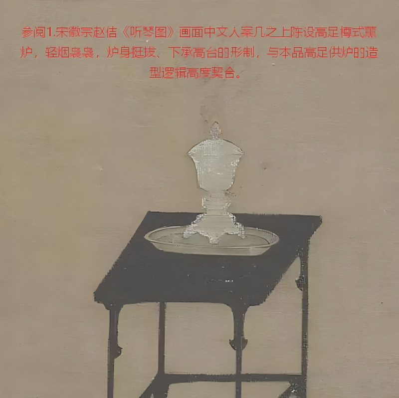 明代 青白釉莲花纹行炉 - 图10