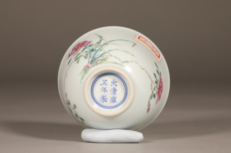 清 粉彩花卉杯 - 图4
