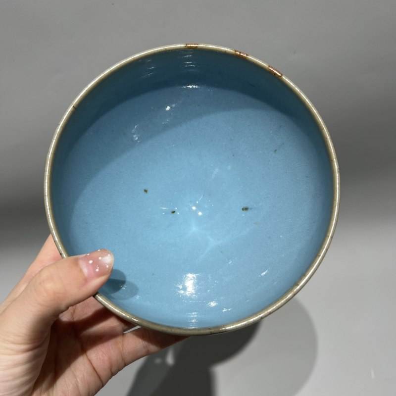 明代 钧窑天蓝釉钵碗 - 图5