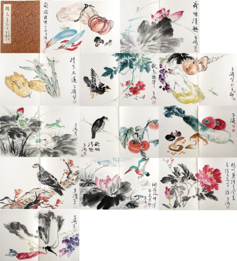    王雪濤 花卉草蟲十二幀 - 图1