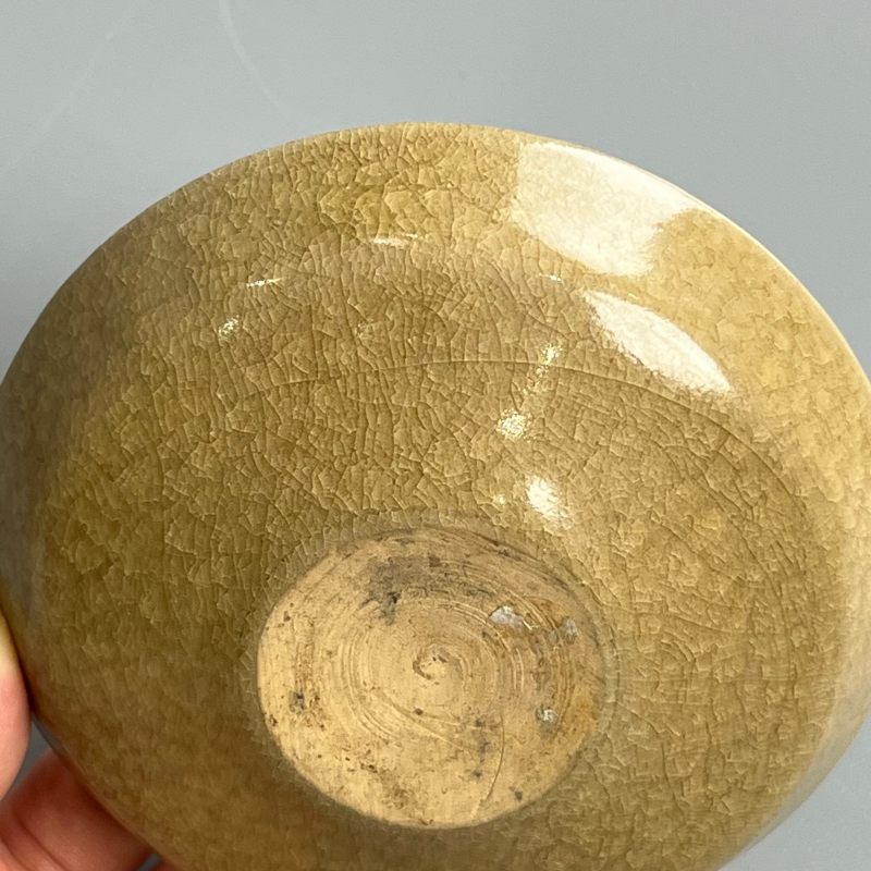 明代 龙泉窑青黄釉刻花平足洗 - 图10