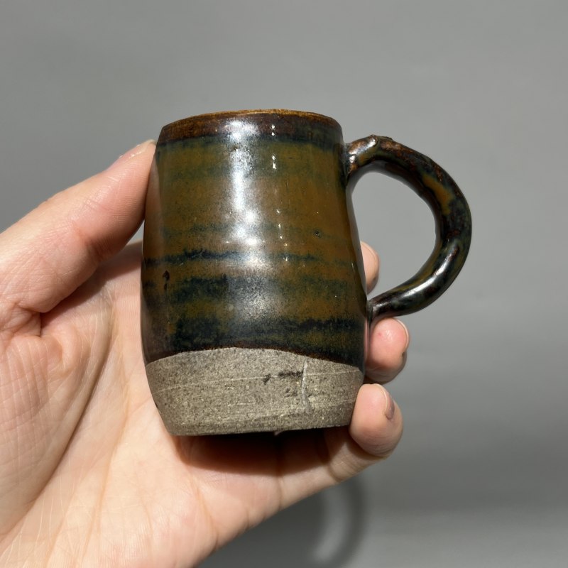 明代 黑釉把杯一对 - 图9
