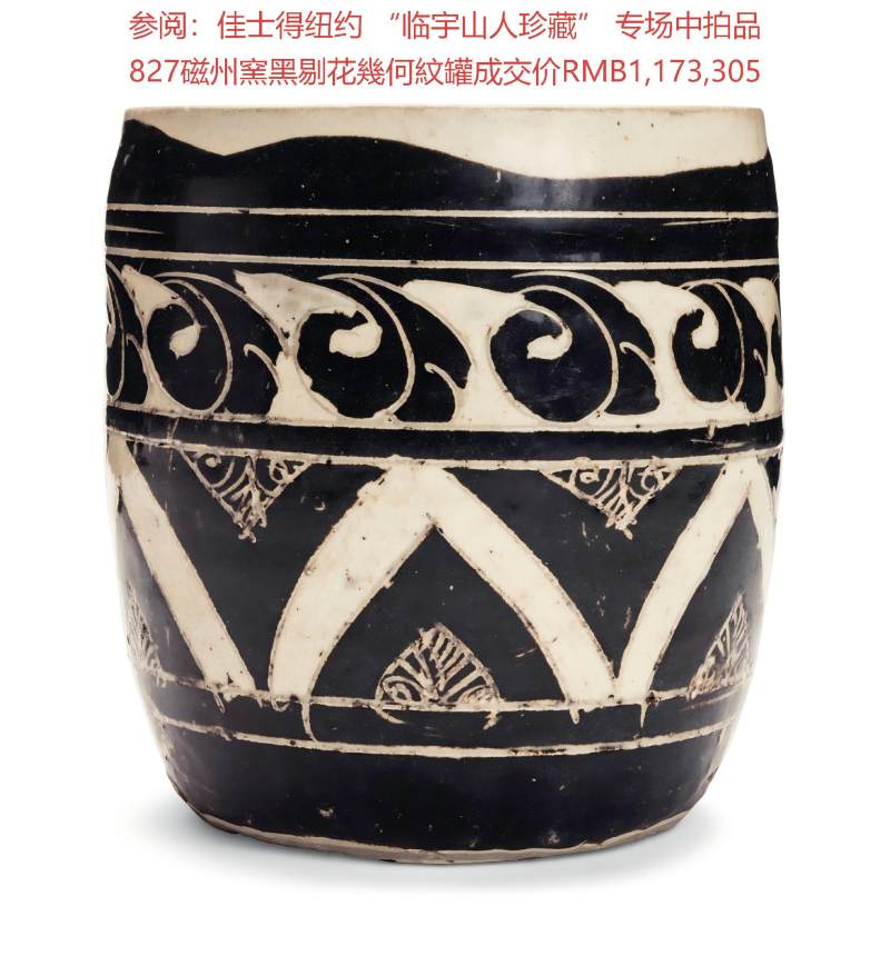 明代 磁州窑黑骚落花卉笔筒 - 图11