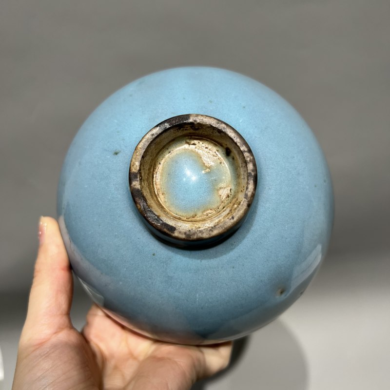 明代 钧窑天蓝釉钵碗 - 图7
