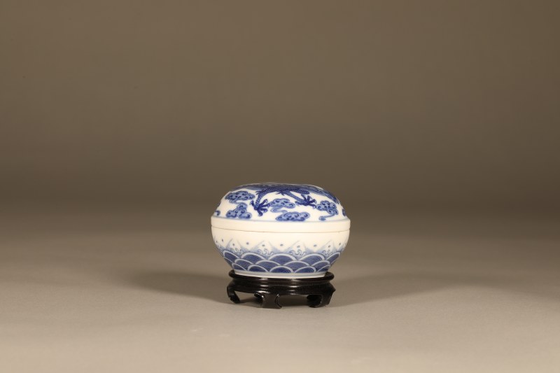 清雍正 青花龙纹印泥盒 - 图6