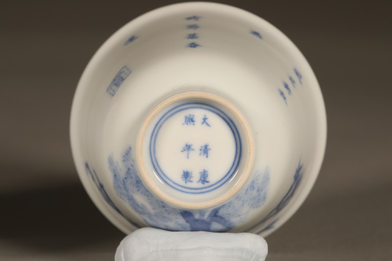 清康熙 青花花神杯 - 图4