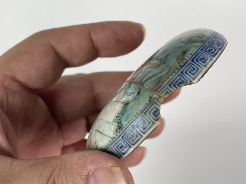 民国 粉彩人物印泥盒 - 图7