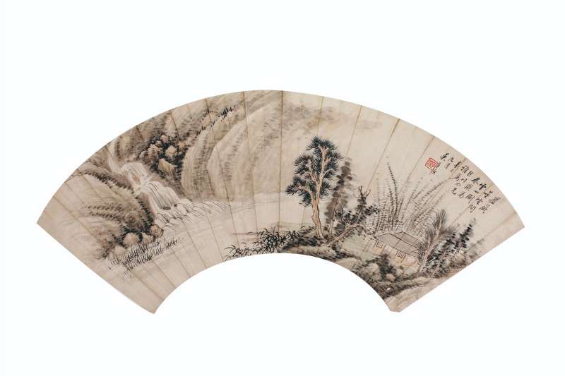 吴华源 山水扇面