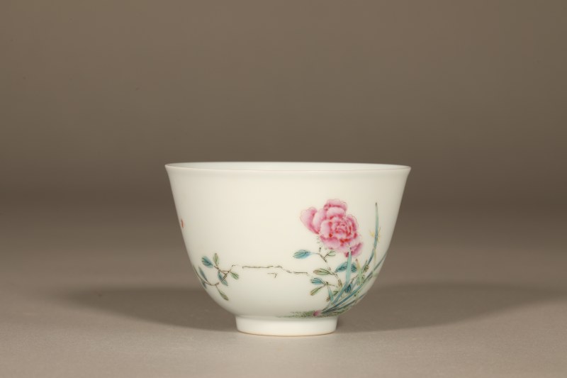 清 粉彩花卉杯 - 图7