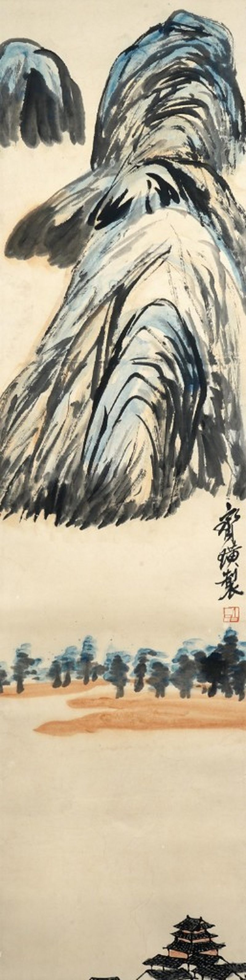    齊白石 深山古寺