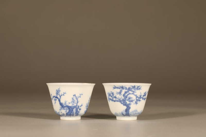 清康熙 青花花神杯 - 图6