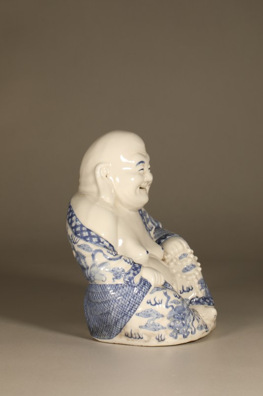 民国 青花弥勒佛坐像 - 图6